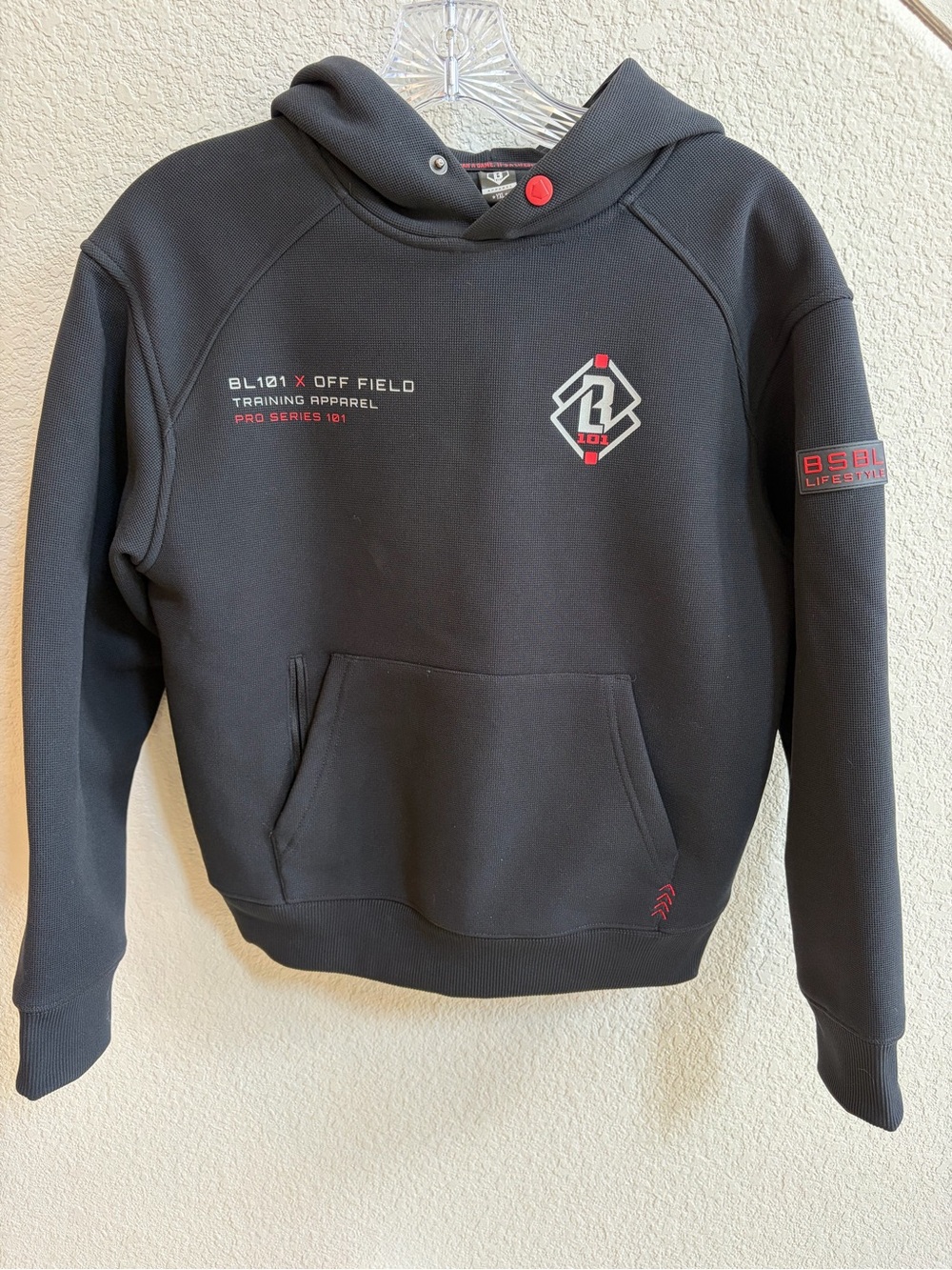 Baseball Lifestyle 101 Off Field Black waffle hoodie
